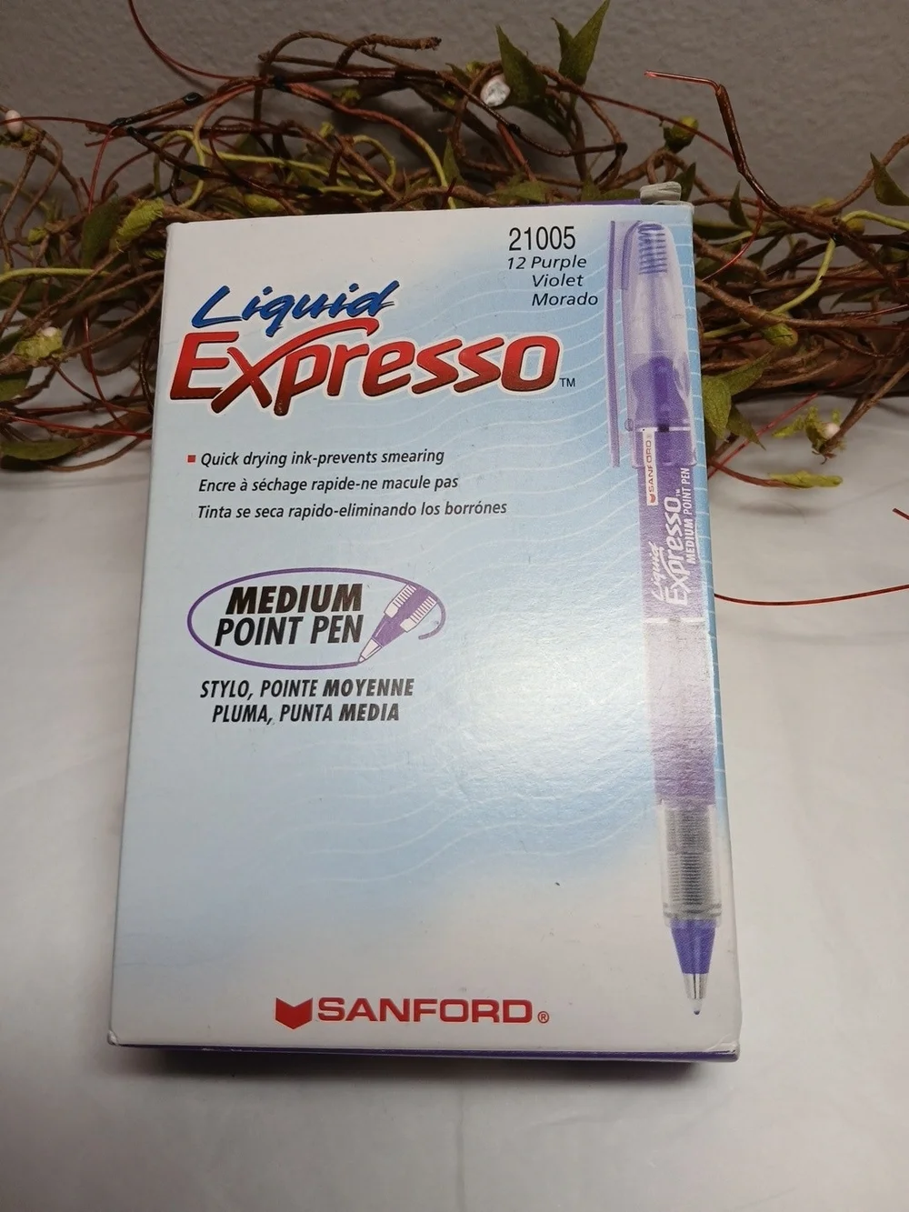 Liquid Expresso Medium Point Pen Purple (12 Pack-Only 10 Pens In Box) RARE COLOR